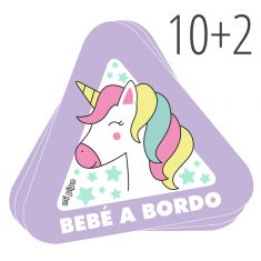 PROMO Pegatina para coche Bebe a Bordo Unicornio, compra 10 y te regalamos 2