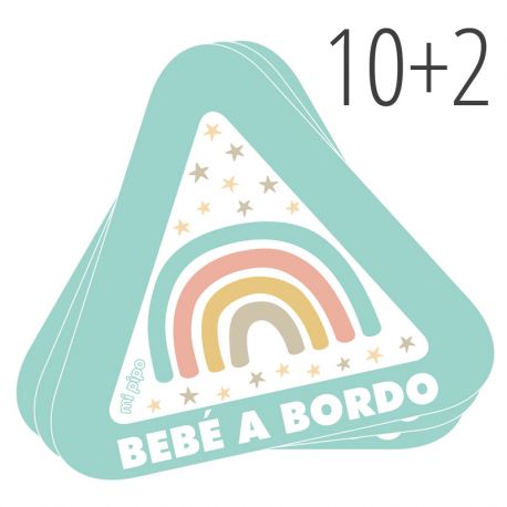 PROMO Pegatina para coche Bebe a Bordo Arcoíris, compra 10 y te regalamos 2