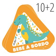 PROMO Pegatina para coche Bebe a Bordo Dinosaurio, compra 10 y te regalamos 2