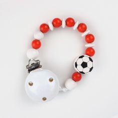 Cadenita de Madera balón fútbol Roji-Blanca