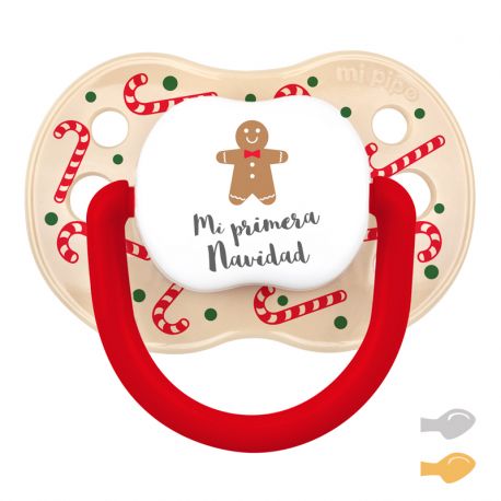 Baby Christmas Customizable Pacifier Name + Christmas Star Apple 