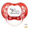 Chupete New Classic Deco Navidad Rojo Copos, frase a elegir