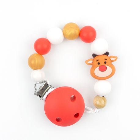 Cadenita de Silicona Navidad Reno Rojo