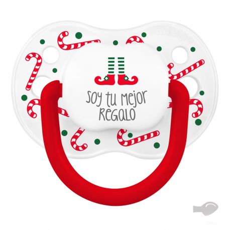 Baby Christmas Customizable Pacifier Name + Christmas Star Apple 