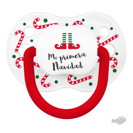 Baby Christmas Customizable Pacifier Name + Christmas Star Apple 