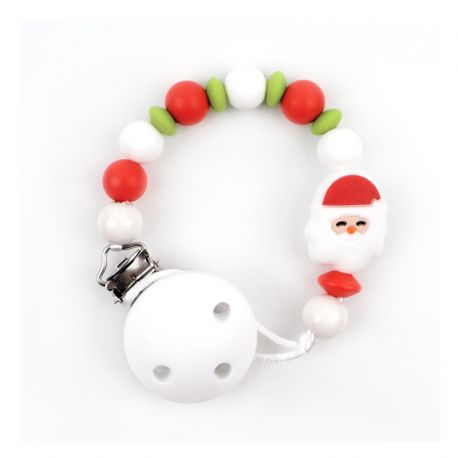 Cadenita de Silicona Navidad Papá Noel Blanco