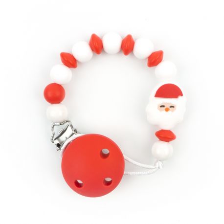 Cadenita de Silicona Navidad Papá Noel Rojo