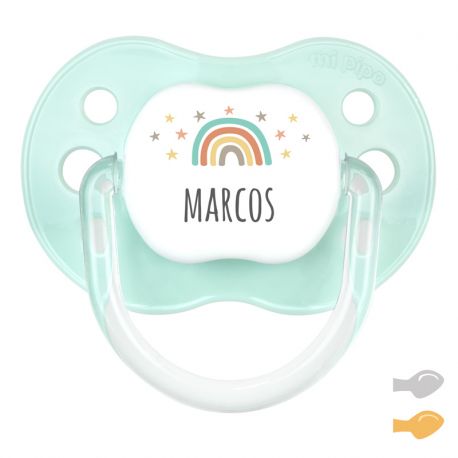Chupete New Classic Deco Arcoíris Menta Personalizado