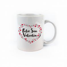 Taza cerámica o plástico Feliz San Valentín Corazón corazones