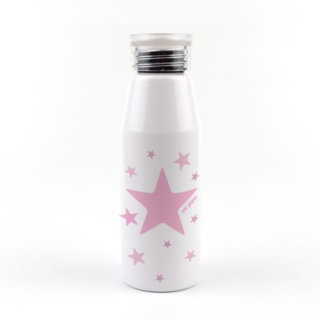 Botella Aluminio Estrella Rosa 500ml no personalizada