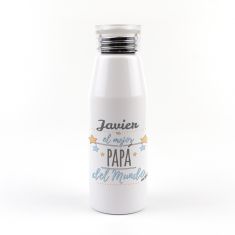 Botella Aluminio personalizada (Nombre) eres el mejor Papá del Mundo