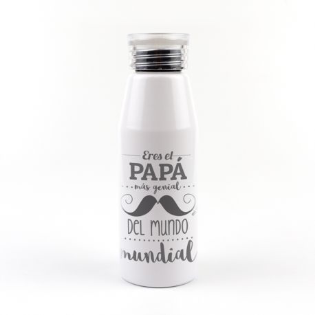 Botella Aluminio Eres el Papá mas genial del Mundo mundial no personalizada