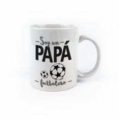 Taza cerámica o plástico Soy un Papá Futbolero