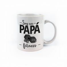 Taza cerámica o plástico Soy un Papá Fitness