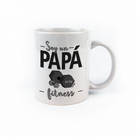 Taza cerámica o plástico Soy un Papá Fitness