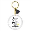 Keychain Simple Shape Star Blue Personalized 