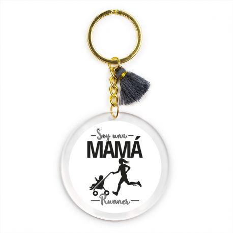 Llavero Metacrilato Redondo Soy una Mamá Runner
