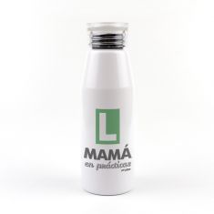 Botella Aluminio divertida Mamá en Prácticas