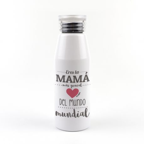 Botella Aluminio divertida Eres la Mamá mas genial del Mundo mundial