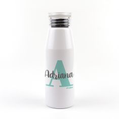 Botella Aluminio personalizada Inicial Menta