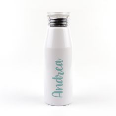 Botella Aluminio personalizada Caligrafía Menta
