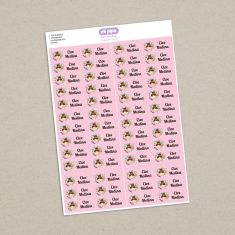 Pack 52 etiquetas personalizadas para prendas Hada rosa