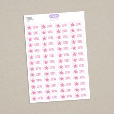 Pack 52 etiquetas personalizadas para prendas Estrella rosa