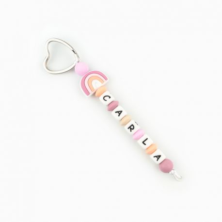 Llavero Silicona personalizado Arcoíris Blush
