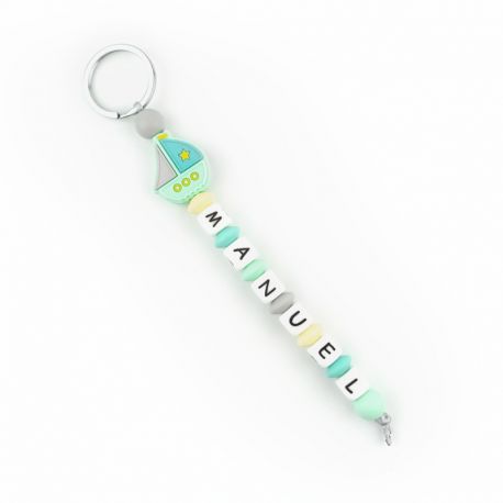 Keychain Simple Shape Star Blue Personalized 