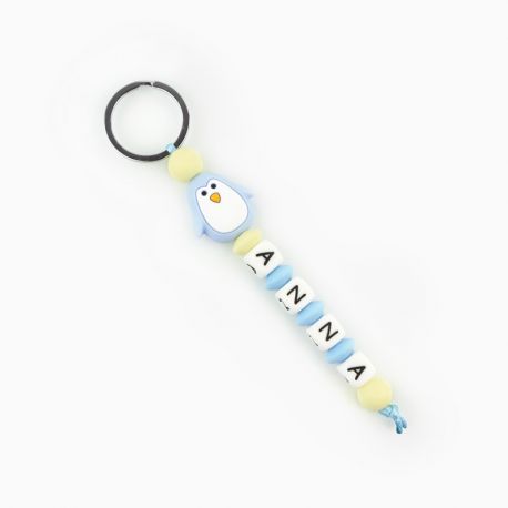 Keychain Simple Shape Star Blue Personalized 