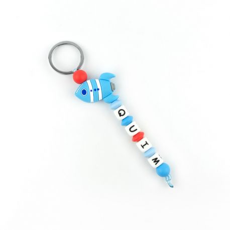 Keychain Simple Shape Star Blue Personalized 