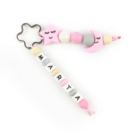 Llavero Silicona personalizado Starmoon Rosa
