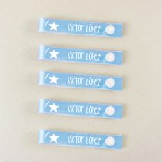 Pack 5 cintas para colgar ropa personalizadas Estrella Azul