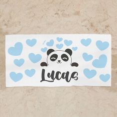 Toalla de baño Premium Panda Azul Personalizada