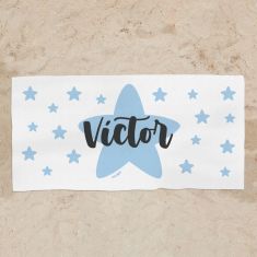 Toalla de baño Premium Estrella Azul Personalizada