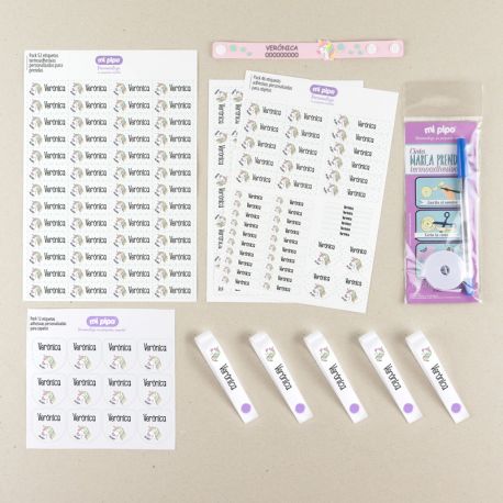Pack Marcatodo Basic personalizado Unicornio + Regalo Cinta Marcaprendas