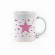 Taza cerámica o plástico Estrella Rosa no personalizada