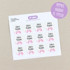 12 Personalized pink Fairy shoes Labels
