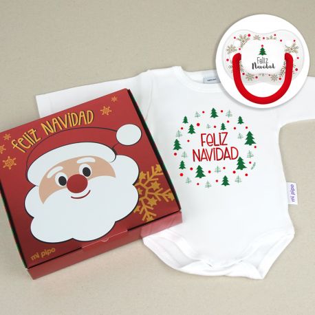 Baby Christmas Customizable Pacifier Name + Christmas Star Apple 