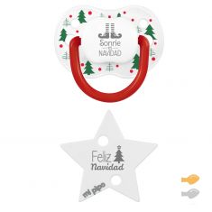 Pack New Classic Deco Navidad Blanco Árboles Verdes-Broche Estrella Sonríe-Feliz Navidad