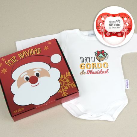 Baby Christmas Customizable Pacifier Name + Christmas Star Apple 