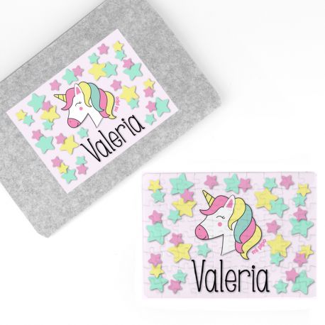 Puzzle + Estuche Unicornio personalizado