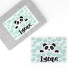 Puzzle + Estuche Panda menta personalizado