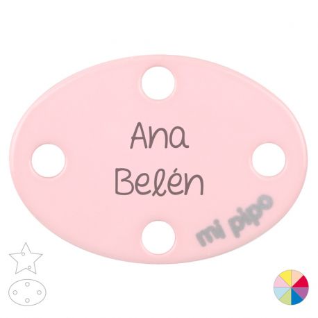 Broche-Pinza Ovalado Personalizado Rosa