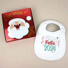 Baby Christmas Customizable Pacifier Name + reindeer White 