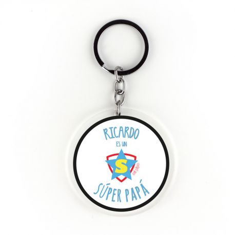Keychain Simple Shape Star Blue Personalized 