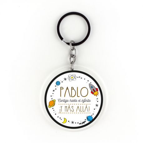 Keychain Simple Shape Star Blue Personalized 