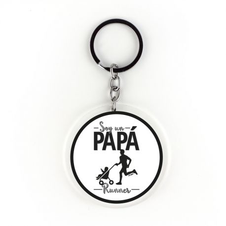 Llavero Metacrilato Redondo Soy un Papá Runner, elige color