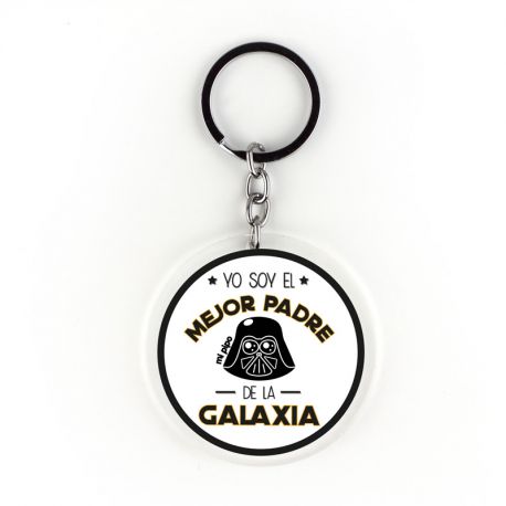 Llavero Metacrilato Redondo Yo soy el mejor Padre de la Galaxia, elige color