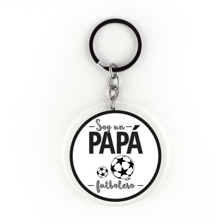 Llavero Metacrilato Redondo Soy un Papá Futbolero, elige color